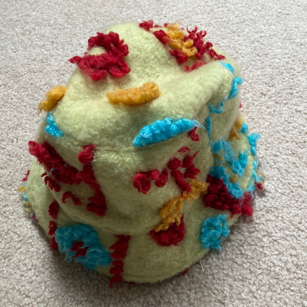 Felt Flower Yellow Bucket Hat